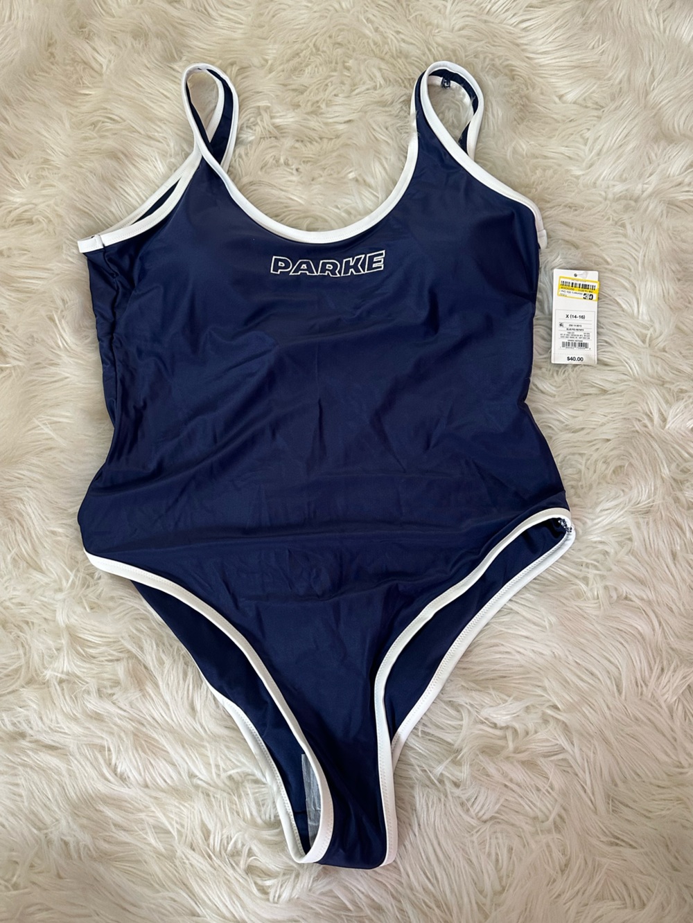 NEW Parke Navy One-Piece Swimsuit with White Trim I wear mine as bodysuit